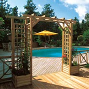 pergola bois avec double jardiniere